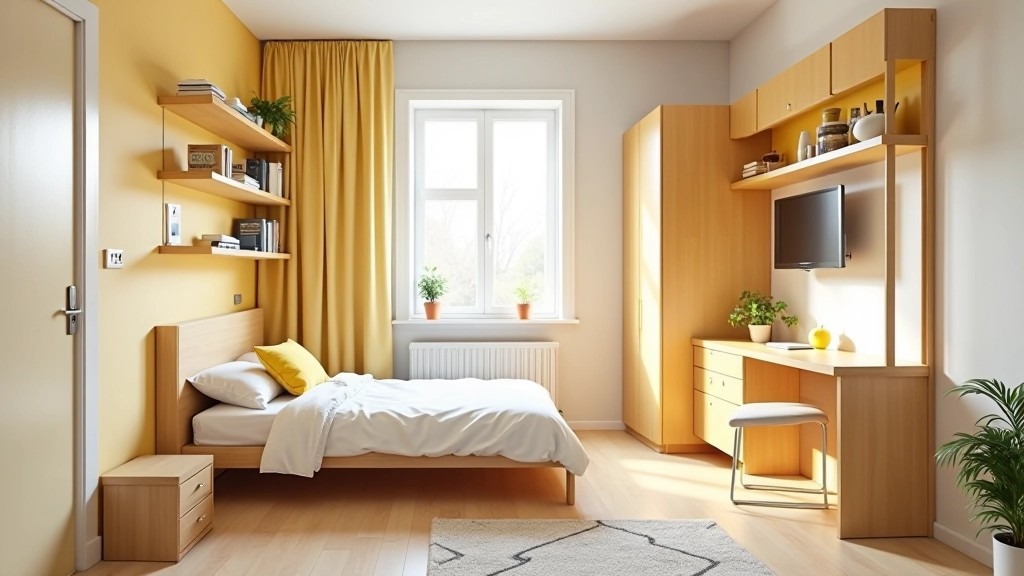 Small apartment layout with efficient storage